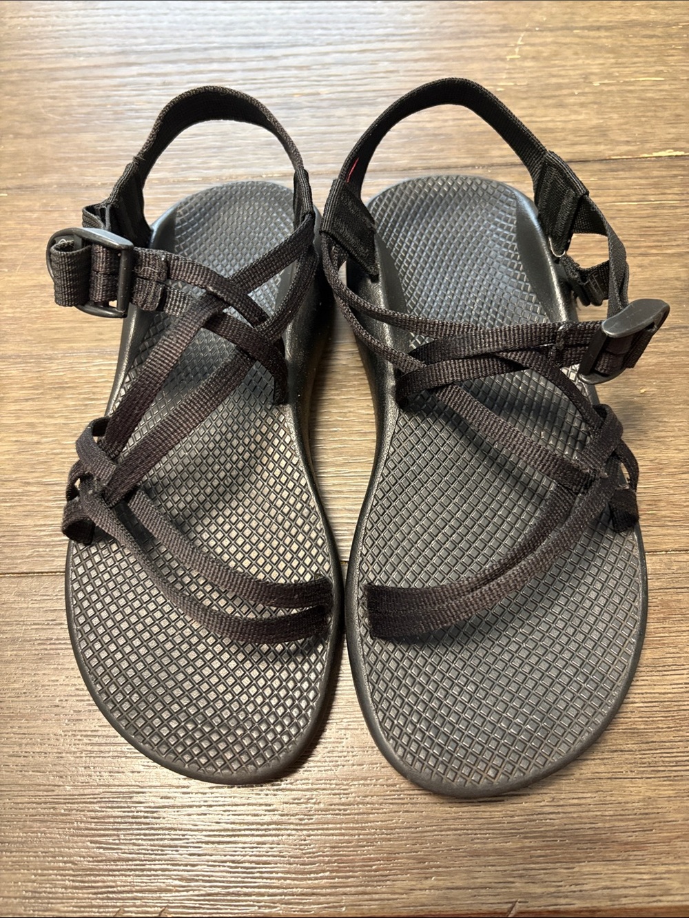 Chaco Black Strappy Sandals with Adjustable Buckle